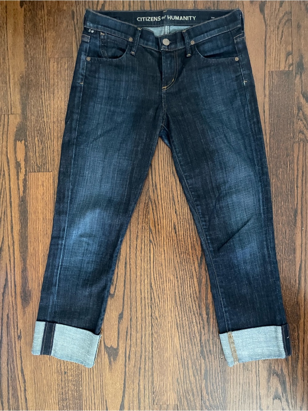 Citizens of Humanity Dani Cropped Straight Leg Jeans – Dark Wash – Size 25